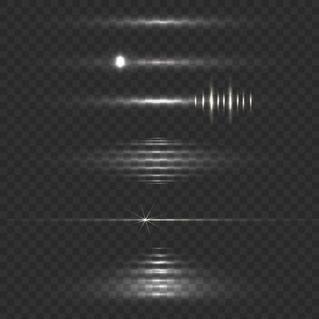 Lens flare VECTOR illustration, shine effect, abstract lights, moving lightのイラスト素材