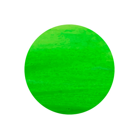 Watercolor circle, VECTOR illustration, green round isolated on white background, frame template, paint spot on White Background.のイラスト素材