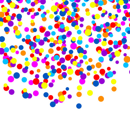 Rainbow VECTOR falling confetti, isolated on white background festive illustration, celebration concept.のイラスト素材