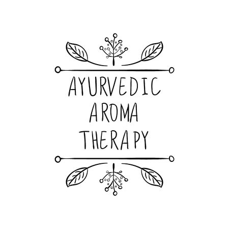 VECTOR Ayurvedic Aromatherapy hand drawn floral frame.のイラスト素材