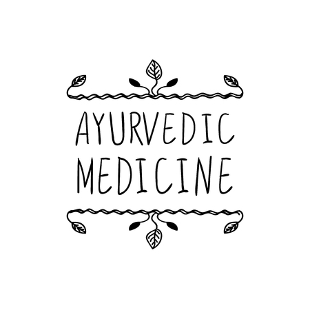 VECTOR Ayurvedic Medicine hand drawn floral frame.のイラスト素材