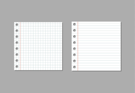 VECTOR Background: Blank Notebook Pages on Gray Background.のイラスト素材