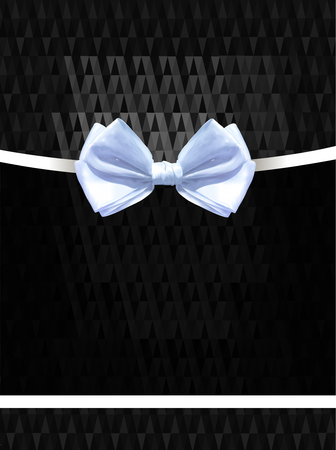 Black Card with White Bow, VECTOR Blank Card Template Vector illustration.のイラスト素材