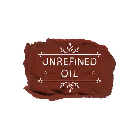VECTOR Illustration: Unrefined Oil Seal Stamp Template, Packaging Design Element.のイラスト素材