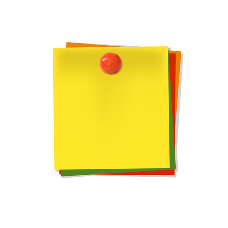Sticky Attached Paper, Bright Colors Memo Stickers, Realistic VECTOR Illustration.のイラスト素材