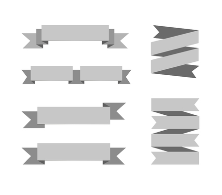 A VECTOR Set of Monochrome Banners, Isolated Illustrations Collection.のイラスト素材