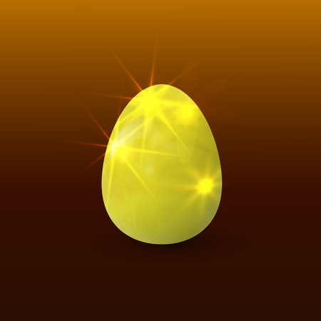 VECTOR Golden Egg, Illustration Background Template, Easter Dyed Egg Decoration, Luxury Shining Object.のイラスト素材