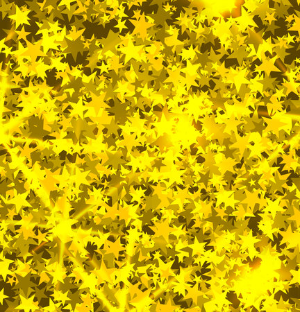 VECTOR Background Template: Golden Stars, Little Gold Foil Paper Gold Texture.のイラスト素材