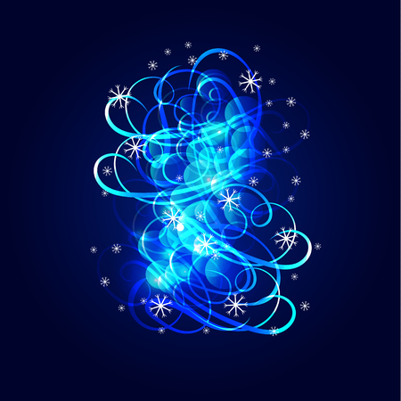 Winter Magic: Vector Illustration Of Shining Snow Whirlwind, Snowstorm.のイラスト素材