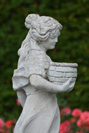 Rose Garden With Woman Sculptureのeditorial素材