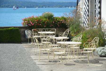 Castle Veranda By The Lakeのeditorial素材