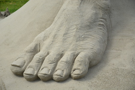 Sandsculpture Of A Footの写真素材