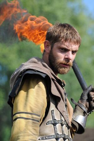 Medieval Fighter With Torchのeditorial素材