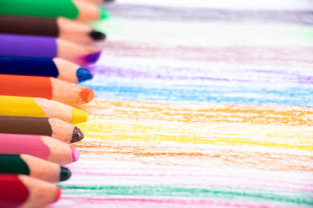 sample drawing made with colored pencilsの写真素材