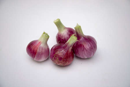 Red onion with white background, Natural Organic food, Bangladeshi onionの写真素材