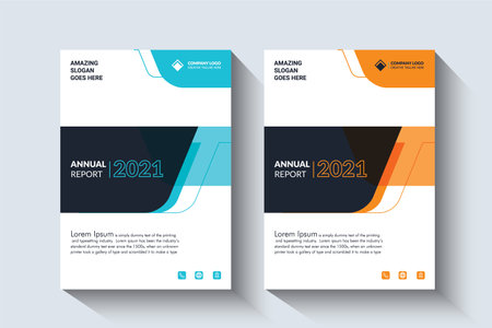 Annual Report Layout Design Template. Corporate Business flyer Background,  Catalog, Cover, Booklet, Brochure, Magazine, Poster, Corporate Presentation, Portfolio, Flyer, Banner, Etc. Concept Idea.のイラスト素材