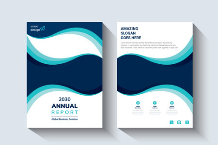 Annual Report Layout Design Template. Corporate Business flyer Background,  Catalog, Cover, Booklet, Brochure, Magazine, Poster, Corporate Presentation, Portfolio, Flyer, Banner, Etc. Concept Idea.のイラスト素材