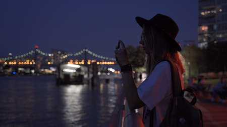 Young Woman in New York Cityの写真素材