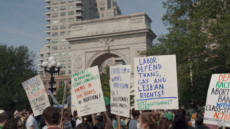 Womens rights protest in New york, USA.のeditorial素材