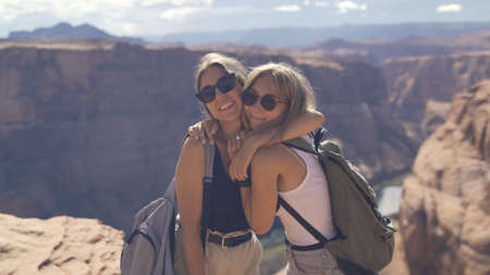 Happy people in Grand Canyonの写真素材