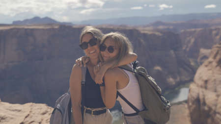 Happy people in Grand Canyonの写真素材