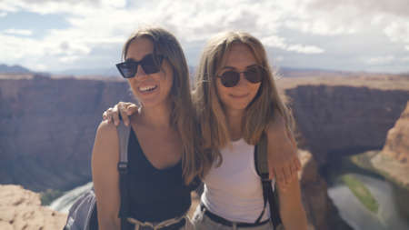 Happy people in Grand Canyonの写真素材