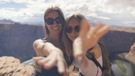 Happy people in Grand Canyonの写真素材