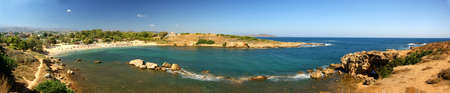 The beach of Agioi Apostoli in Crete. A typical Mediterranean beach.