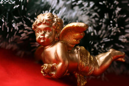 Christmas decoration angel, focus on eyeの写真素材