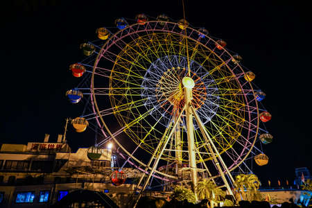 Ferris wheel at nightのeditorial素材