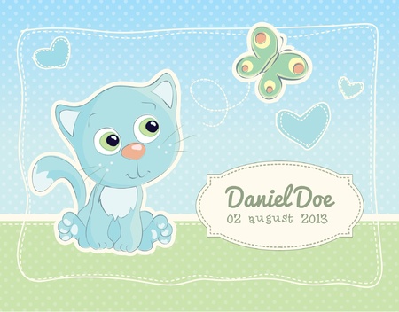 Baby boy birth announcement postcardのイラスト素材