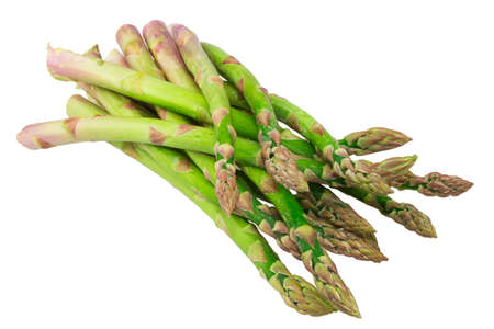 Fresh green asparagus on whiteの写真素材