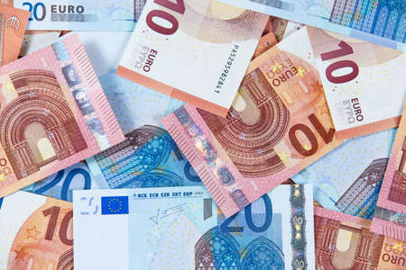 New Twenty and Ten Euro Bank Banknote. European Union.
