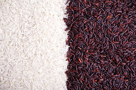 close up organic black and white rice background, texture.の写真素材