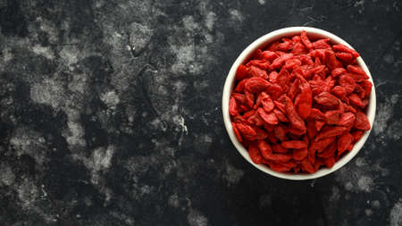 Dried fruits of Goji berries or wolfberryの写真素材