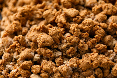 Raw vegetarian vegan protein mince as background healthy food concept