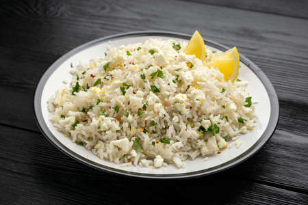 Blackberry salad with greens, almond nuts, feta, avocado and feta cheese.の写真素材