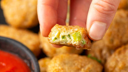 Crispy Jalapeno Popper with creamy cheese battered party food bites