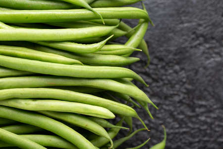 Fresh organic Green beans vegetarian food. Macro photoの写真素材