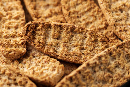 Crisp bread, rolls whole grain. background, texture.の写真素材