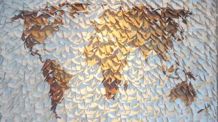 decoration of paper world map
