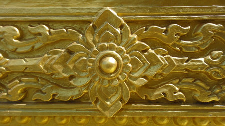 line thai decoration in thai templeのeditorial素材