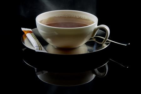 Tea freshly brewed with sugarの写真素材