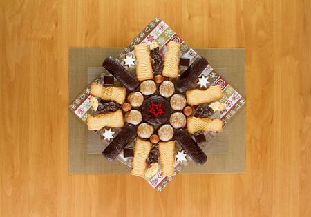 A plate of Christmas sweetsの写真素材