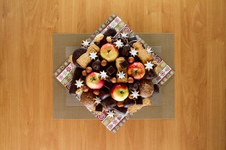 A plate of Christmas sweetsの写真素材
