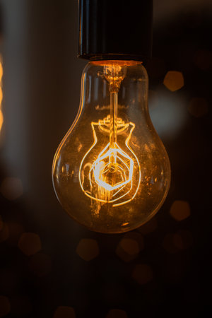 Light bulbs in retro style. Edison's lamps in the interior