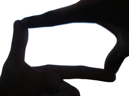Hands frame - silhouetteの写真素材