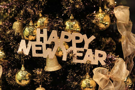 Green Christmas tree fonts merry Christmas 2015の写真素材