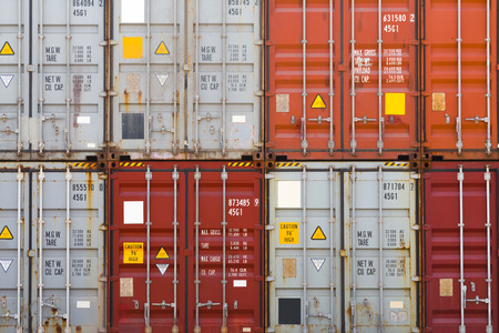 Industrial container close up in port.の写真素材