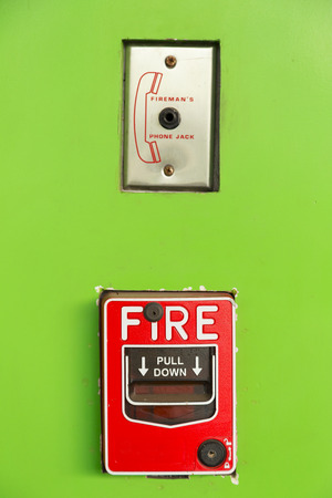 Fire alarm switch and a phone jack for fireman.